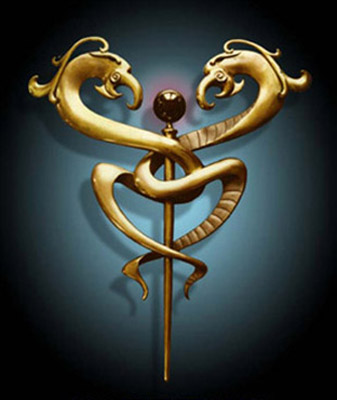 'Caduseus' Bronze Sculpture.